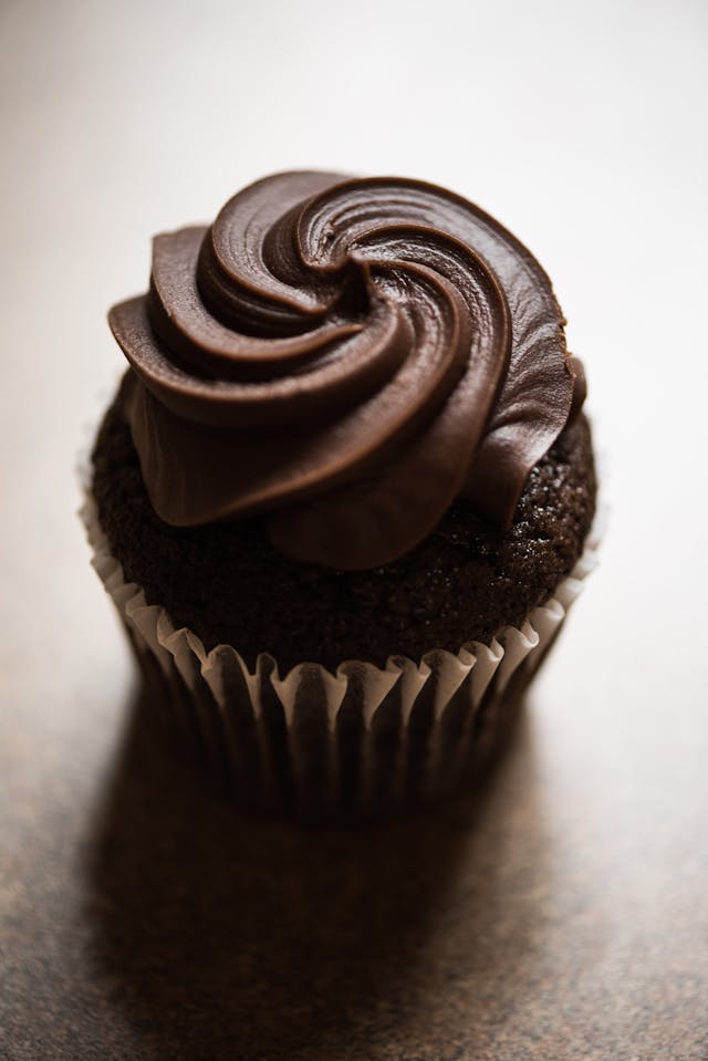 Chocolate Cupcake Topped with Nutella