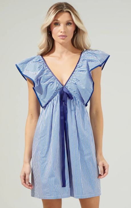 Sugarlips Striped Mini Babydoll Dress