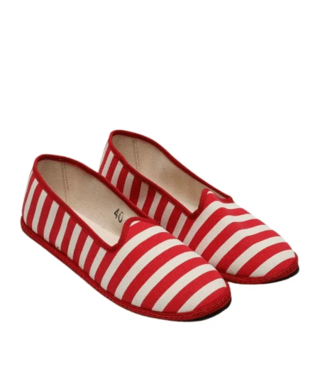 Vibi Venezia And White Striped Ballerinas