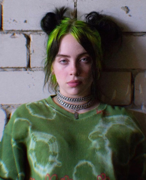 Billie Eilish Smoky Sage Hair Color Trend for Summer Season