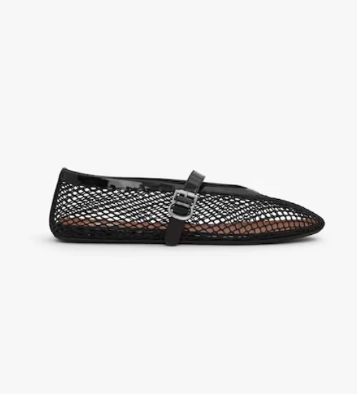 Ballet Flats In Fishnet
