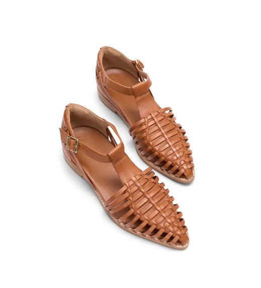 Terracotta Leather Woven Sandals